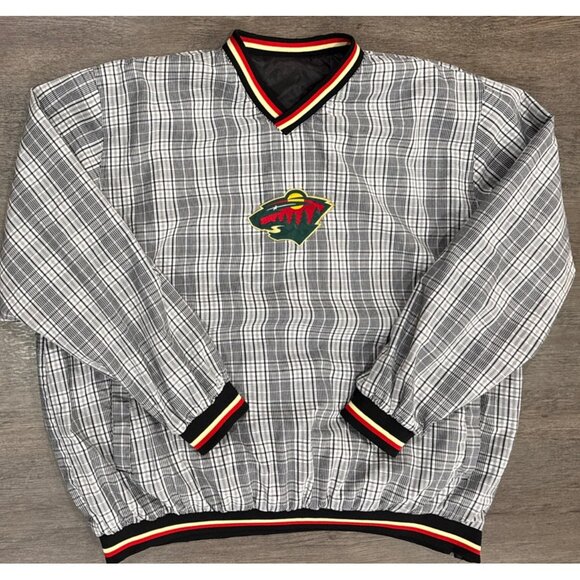 Minnesota Wild NHL Hockey Pullover V Neck Windbreaker Mens 3XL Reversible Jacket - Picture 7 of 9